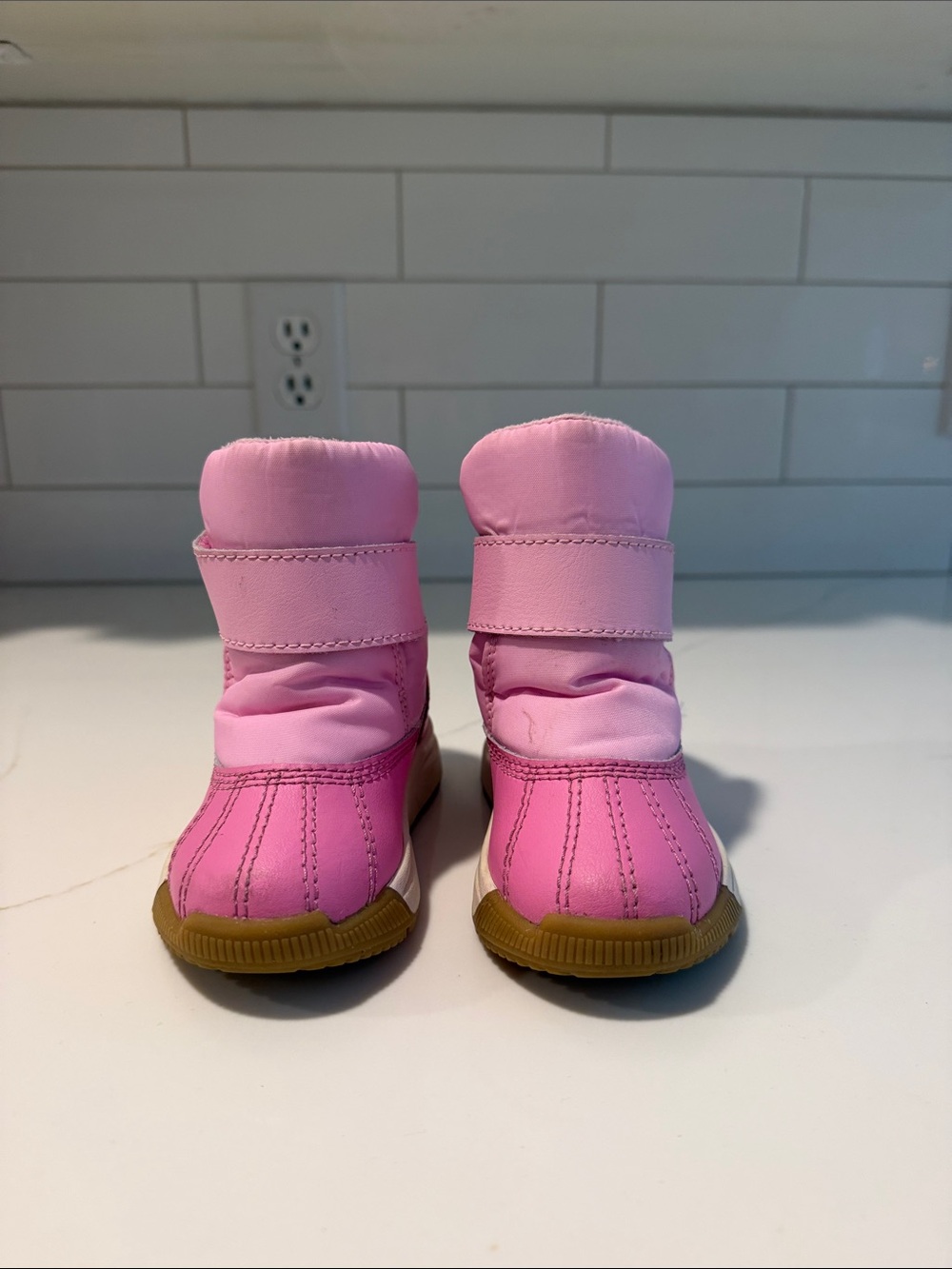 Sorel Kids Pink Velcro Snow Boots